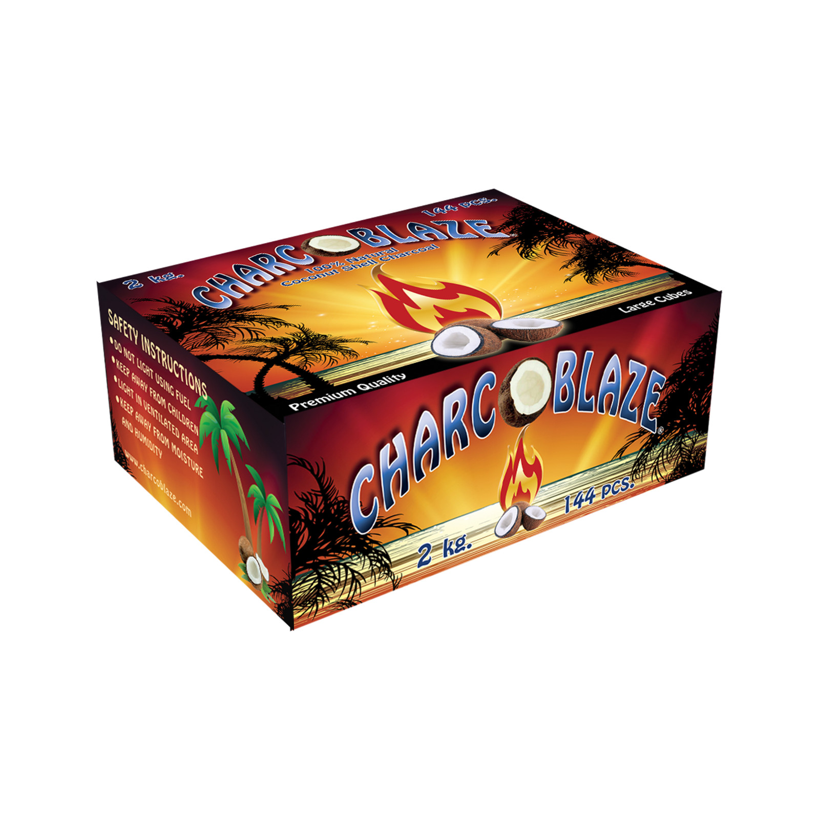 Charcoblaze 2kg 144 Pcs Coconut Shell Hookah Charcoal FAST SHIPPING