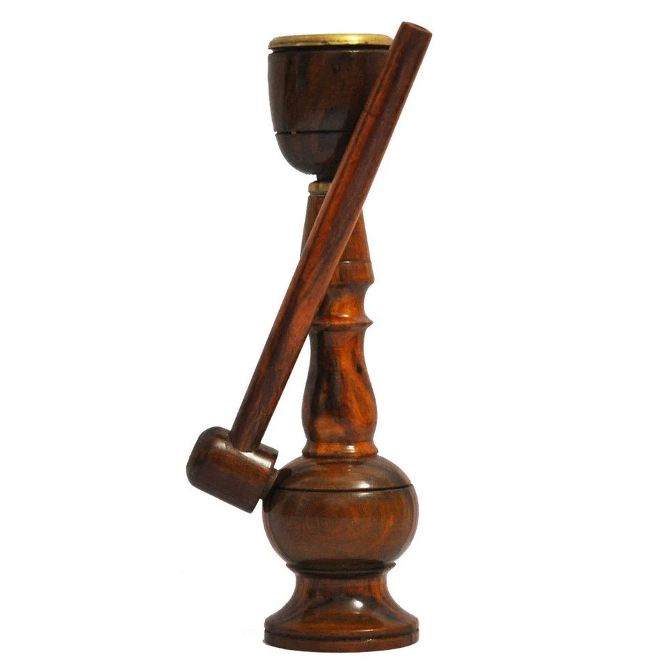7&Prime; Antique Wooden Handmade Hookah Traditional Working Vintage Smoking Hookah