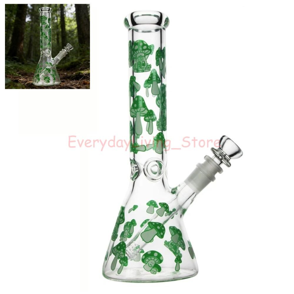 10&Prime; Glass Bong Smoking Hookah Water Pipe Heavy Tobacco Beaker With 14mm Bowl
