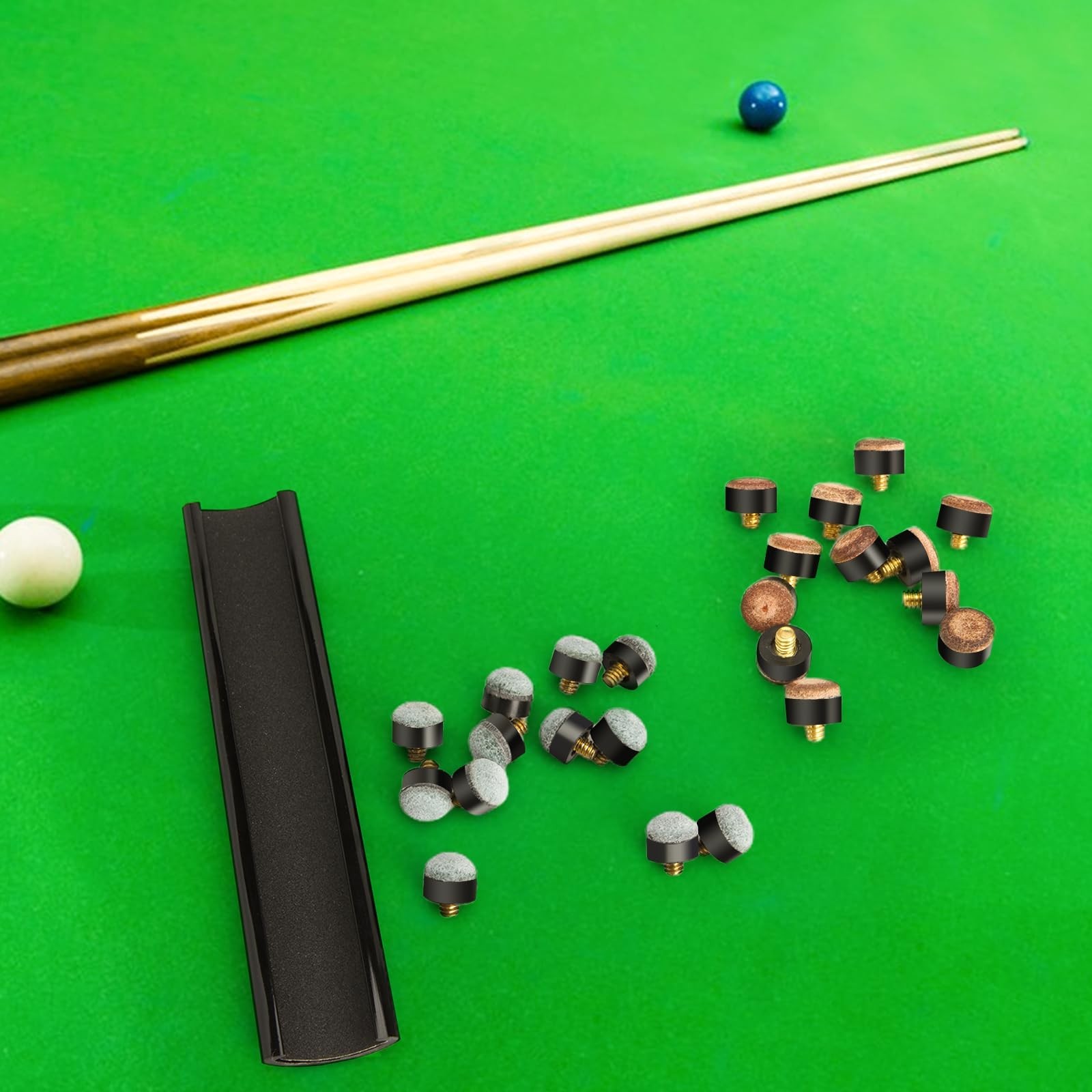 12 PCS Pool Stick Tips Replacement Kit,10mm/12mm/13mm,Hard&Soft Screw on Pool…