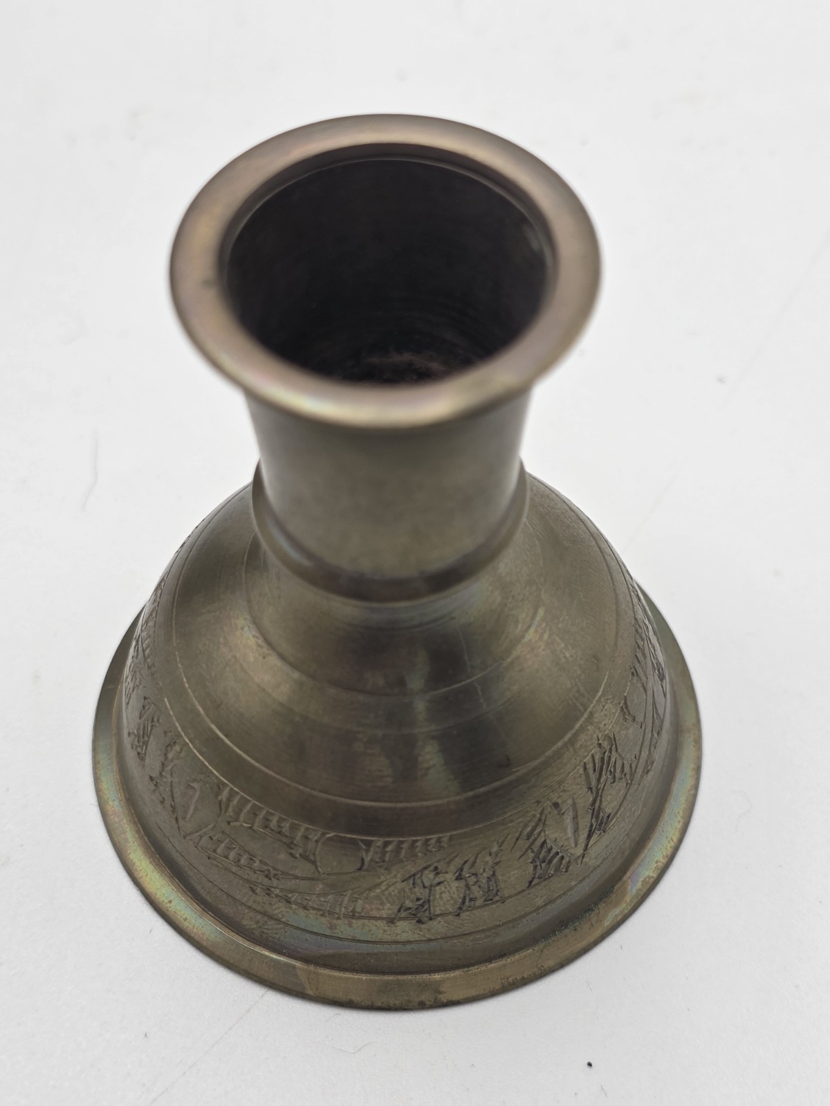 Vintage Mini Brass Hookah Hand-Engraved Indo-Persian Travel Gheloun