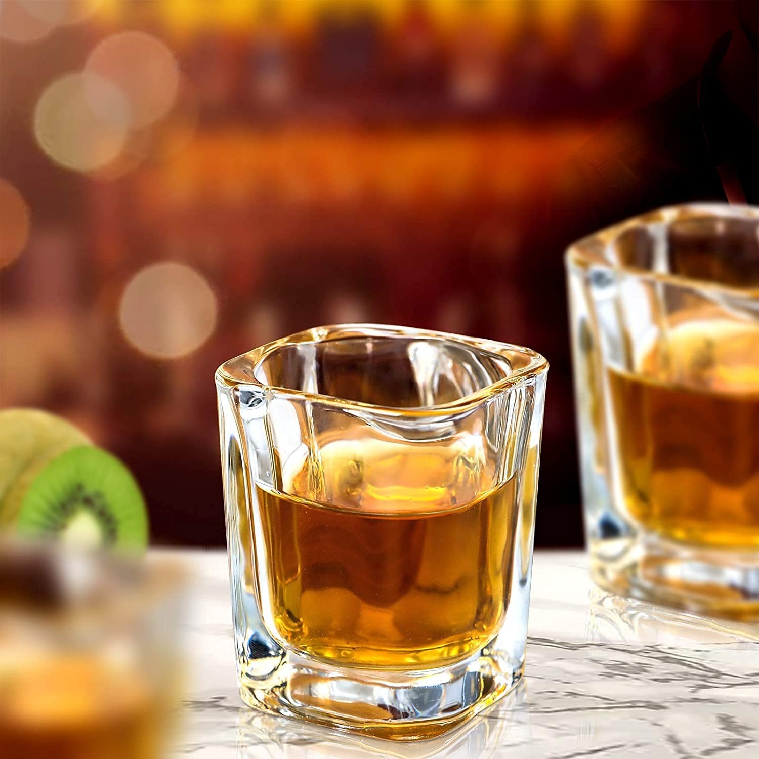 Shot Glass Set – 2oz/60ml Set of 6 Shot Glass Tray Holder Set Thick Base for …