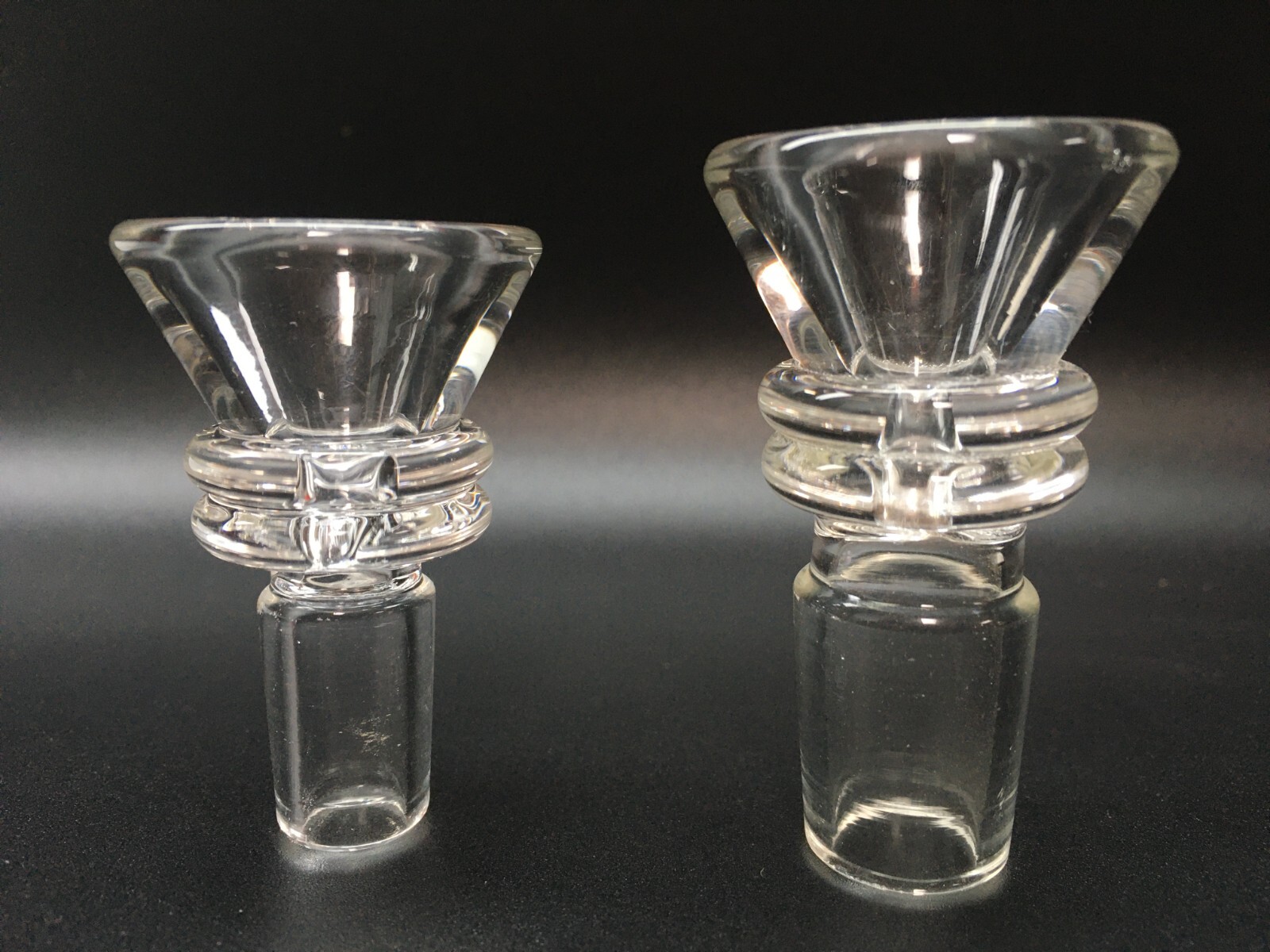 2&Prime; Funnel Slide 14mm Thick Clear Bowls For Tobacco Bongs & Hookah Glass Pipe