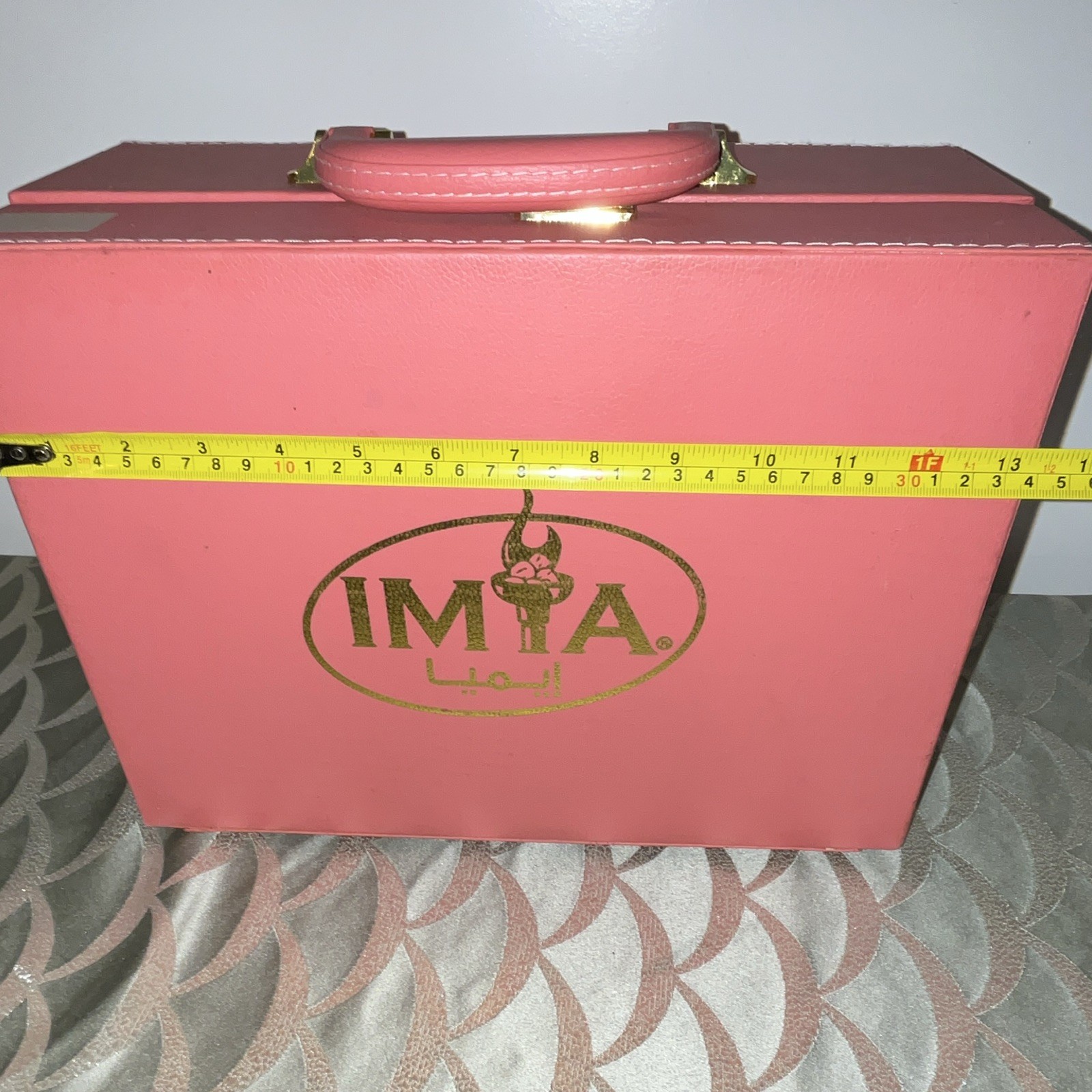 IMYA Pink Portable Glass Hookah Set 15” Shisha Complete Lock Hard Travel Case