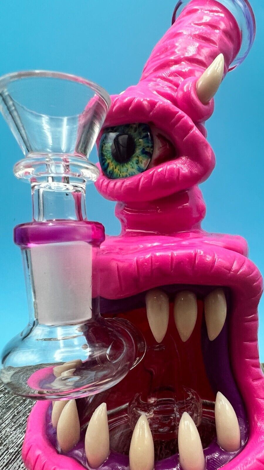7&Prime; Cool Monster Glass Water Pipe Bong Bubbler W/ Percolator Hookah