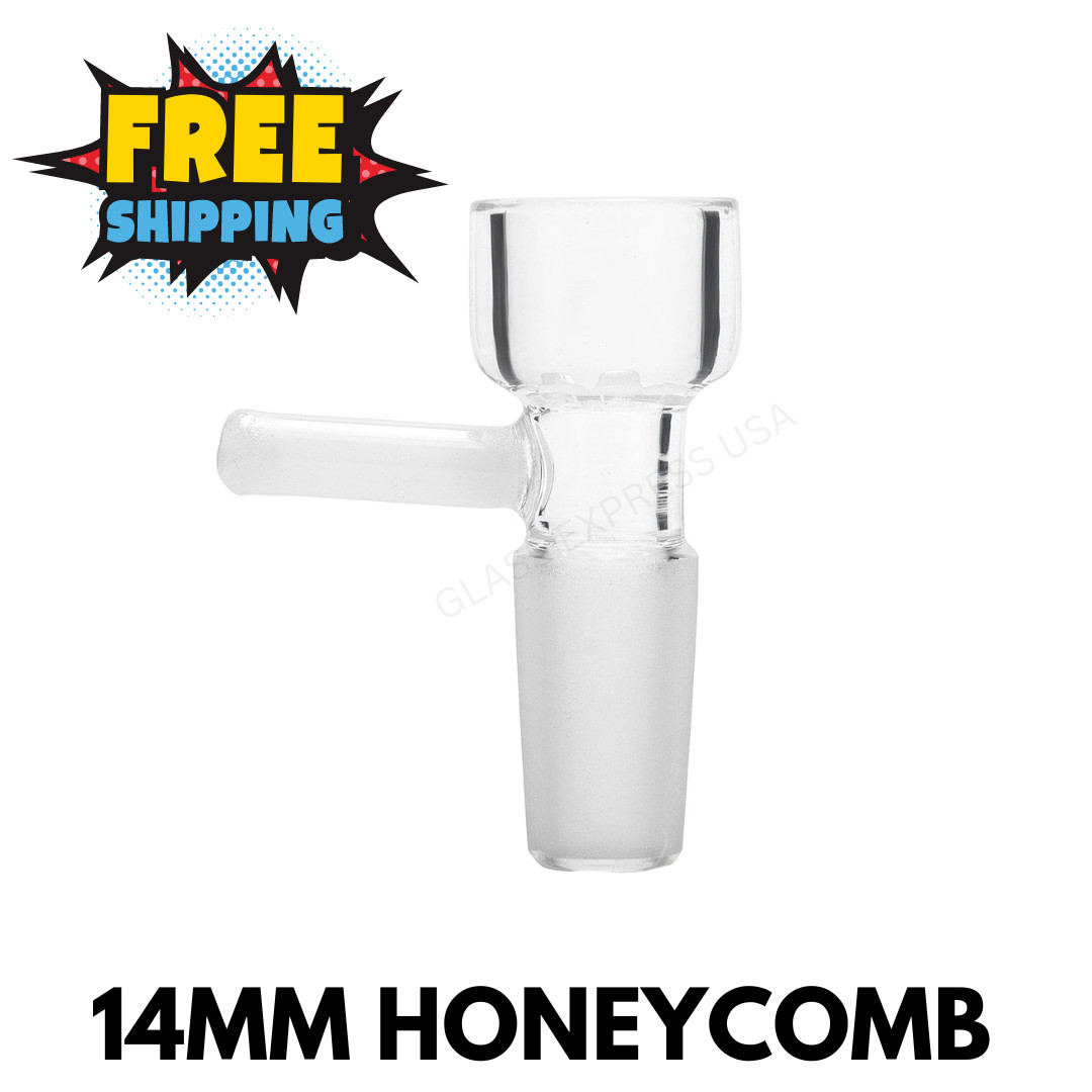 14MM Bong Bowl Glass Snowflake Star Honeycomb Screen Slide – White