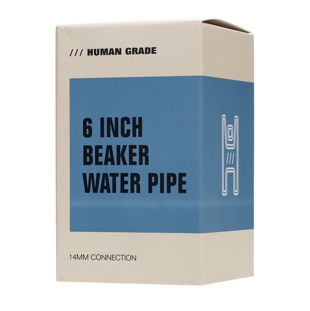 Human Grade 6&Prime; Beaker Water Pipe LIGHT BLUE Thick Borosilicate Glass