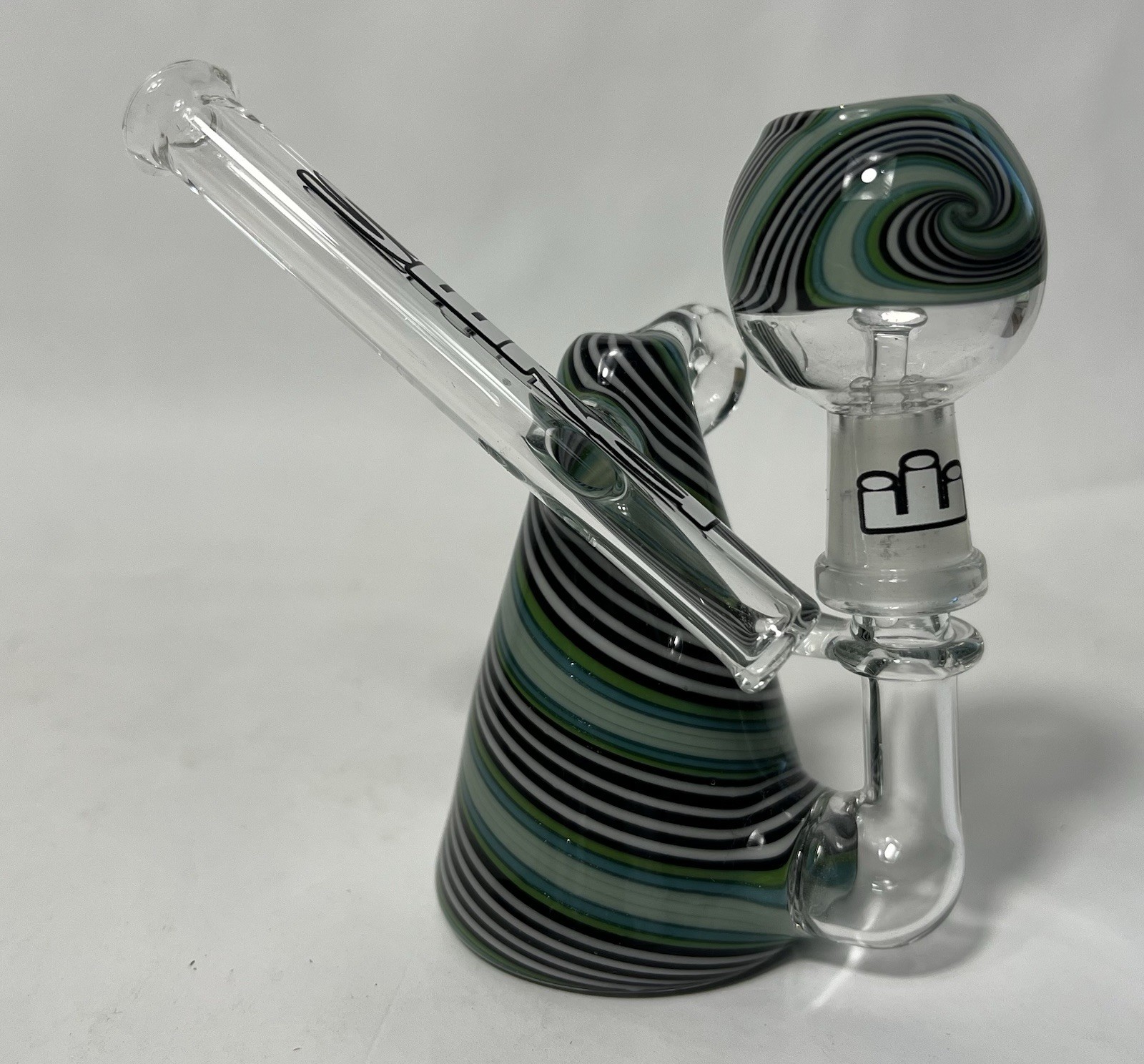 Silika Glass 10mm Micro Cone Oil Rig With Heady Bubbler & Dome, Nail Included