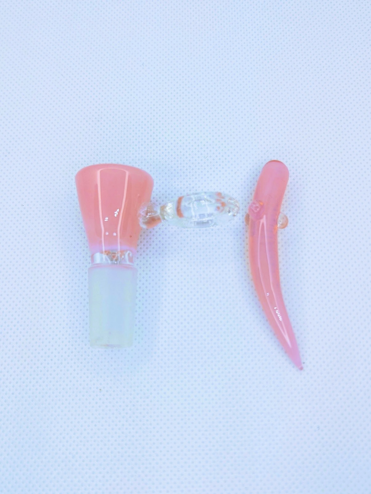 3&Prime; Pink 2 In 1 Integrated Screen Bowl Poker Cleaner 14mm Slide Bong Hookah Pipe