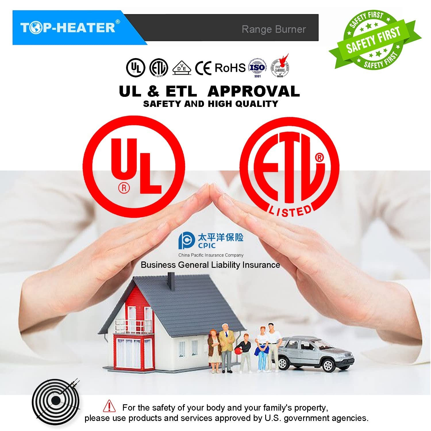 Electric Stove Burner MP15YA,Stove Burner 233000 6” 1250W Electric Burner