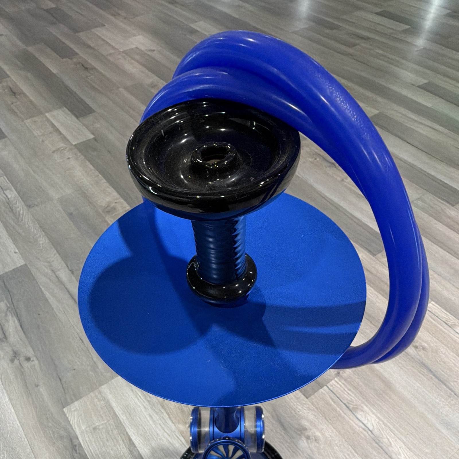 Blue Glass Hookah Water Pipe w/ Blue Hose & Black Bowl