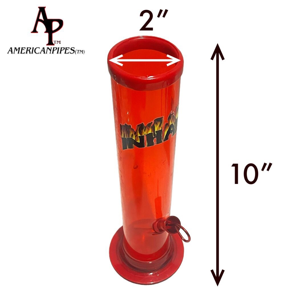 INHALE®️ 2×10&Prime; STRAIGHT ACRYLIC HOOKAH WATER PIPE CARB MADE IN THE USA
