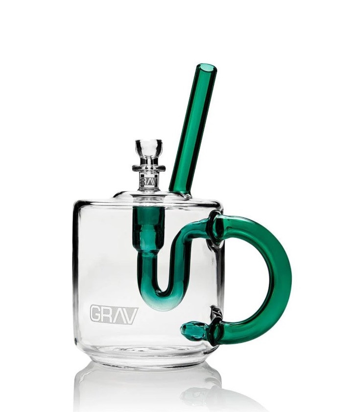 Grav® Coffee Cup Mug BUBBLER, Water Pipe,Borosilicate Glass, Authorized Dealer,G