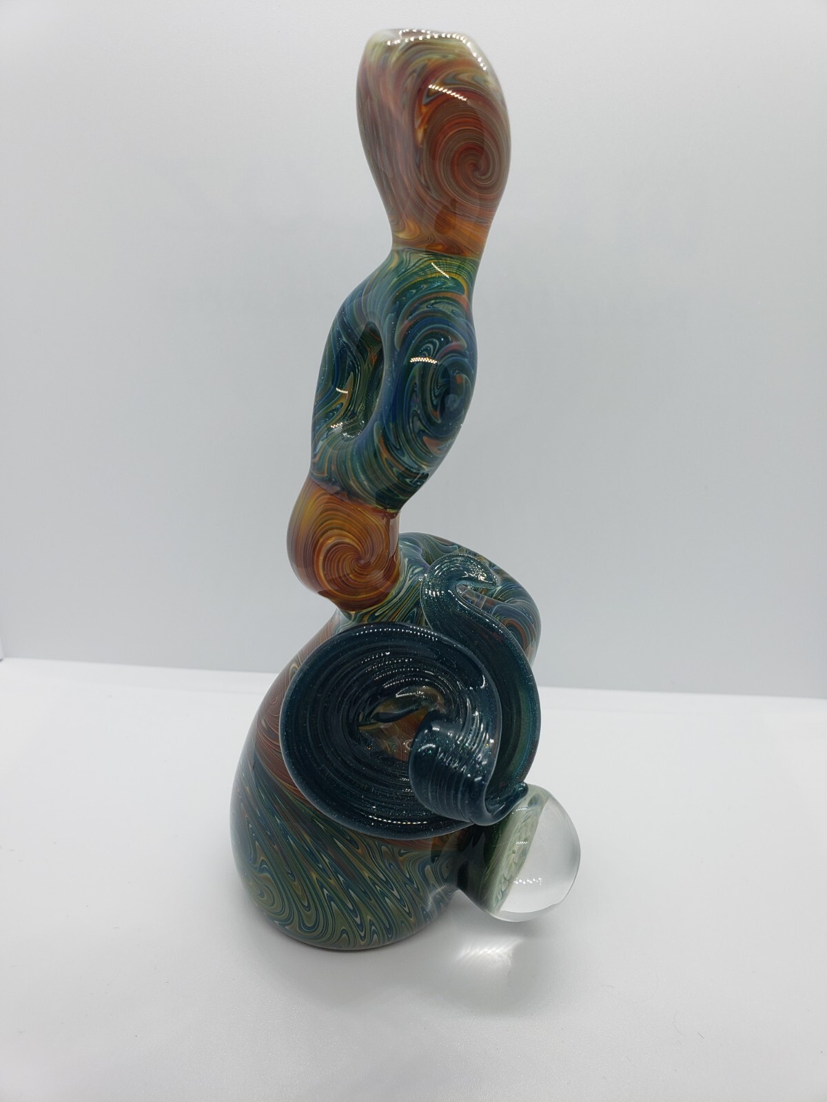 Wig Wag glass bubbler sherlock water pipe honeycomb marble bong NEW!