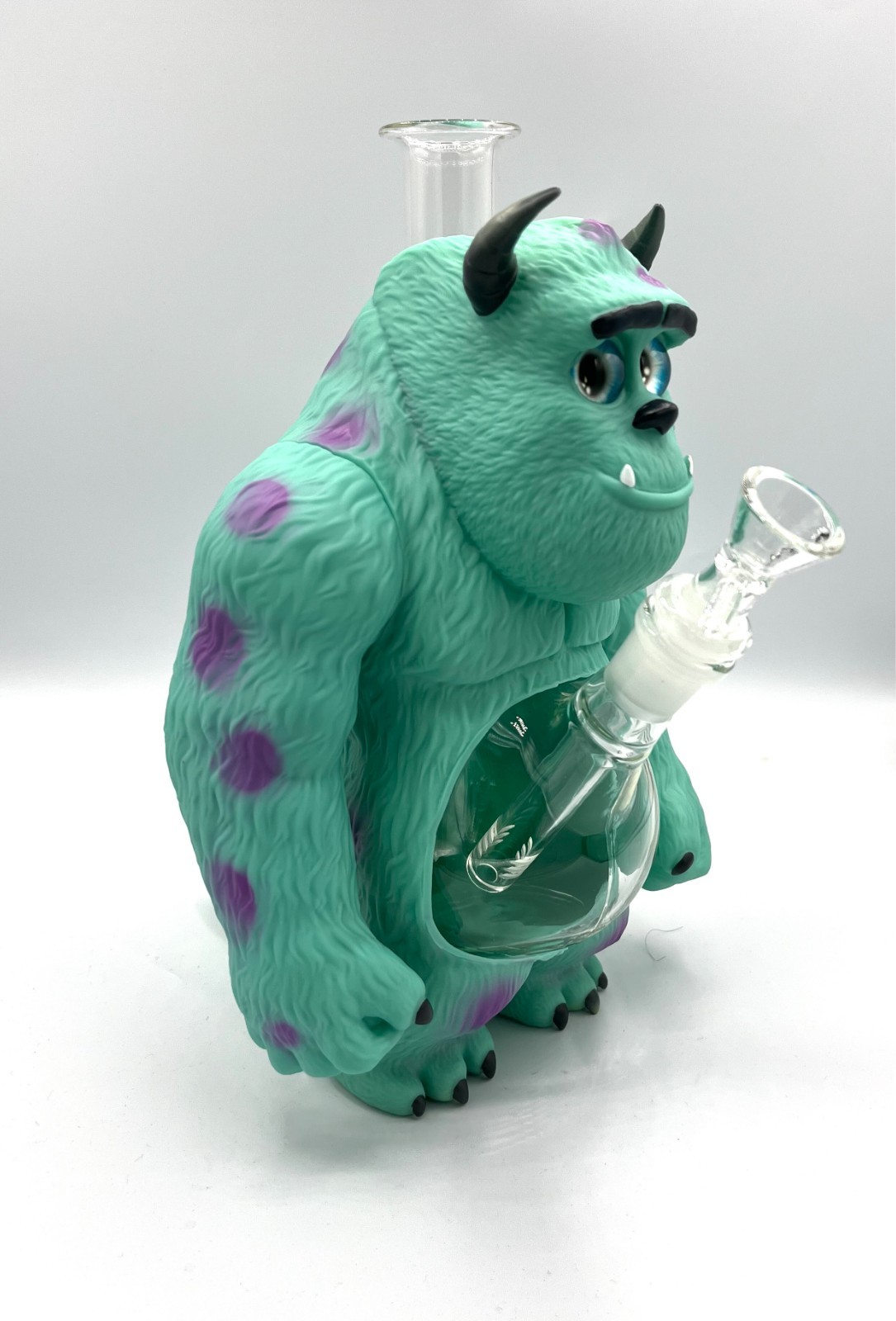 9&Prime; Collectible Silicone Smoking Water Pipe Bong Tobacco Durable Glass Bowl