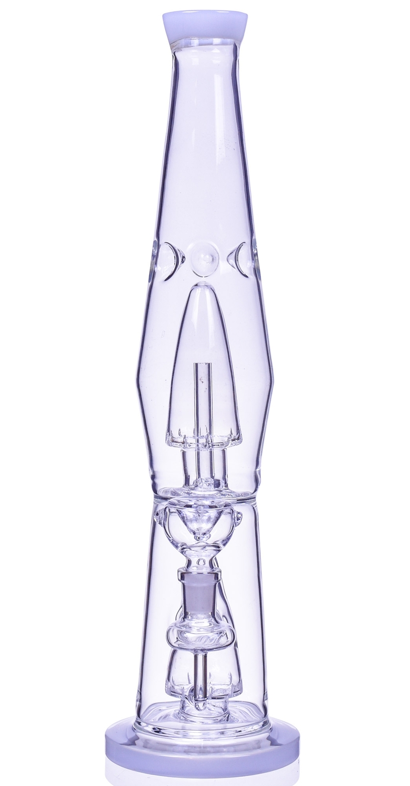 TALL 14&Prime; LAVA LAMP BONG Perc Glass Water Pipe COOL Bubbler UNIQUE White *USA*