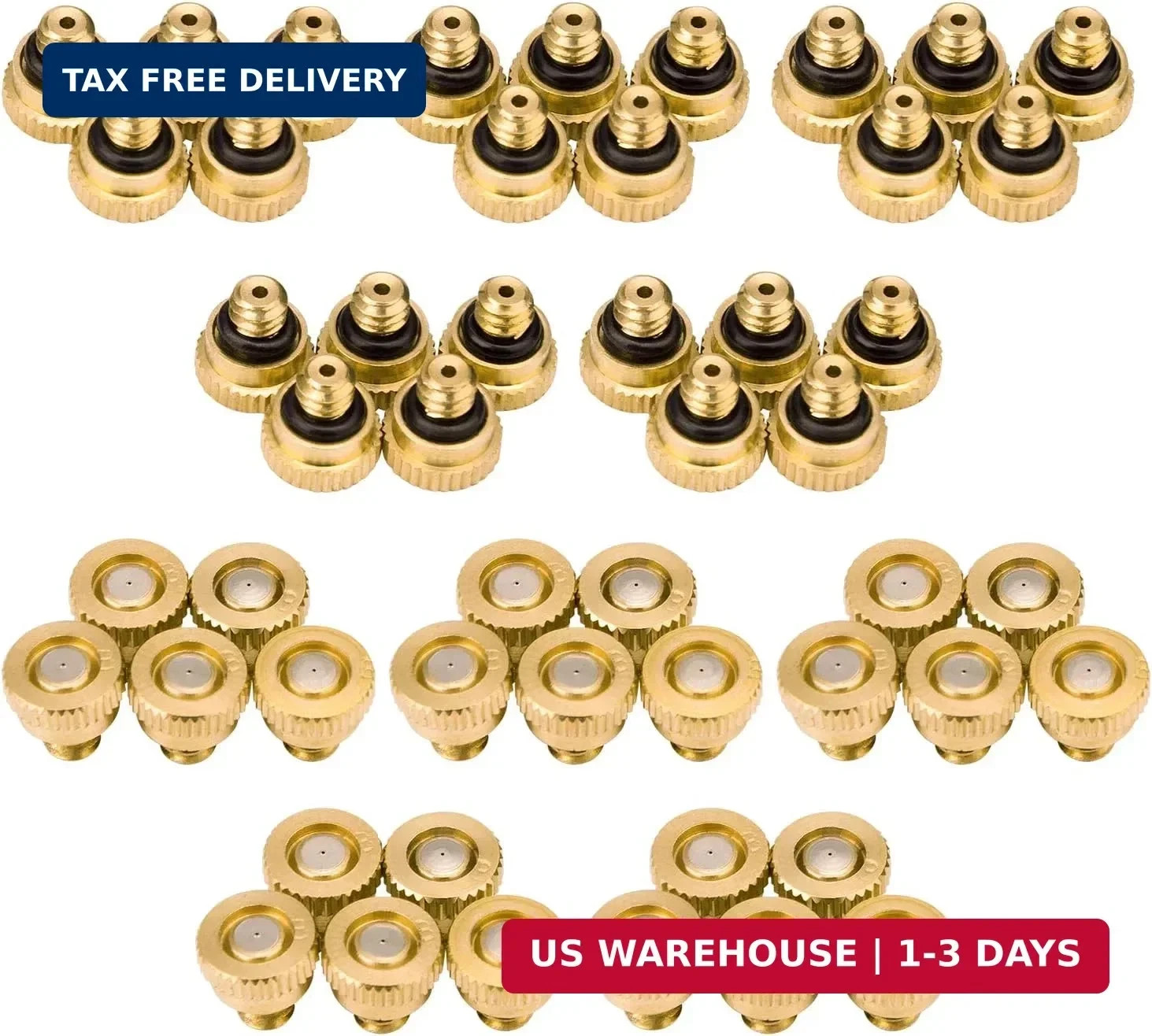 50Pcs Brass Mister Nozzles, 0.012&Prime; Misting Tips for Outdoor Cooling | 0.3mm Orif