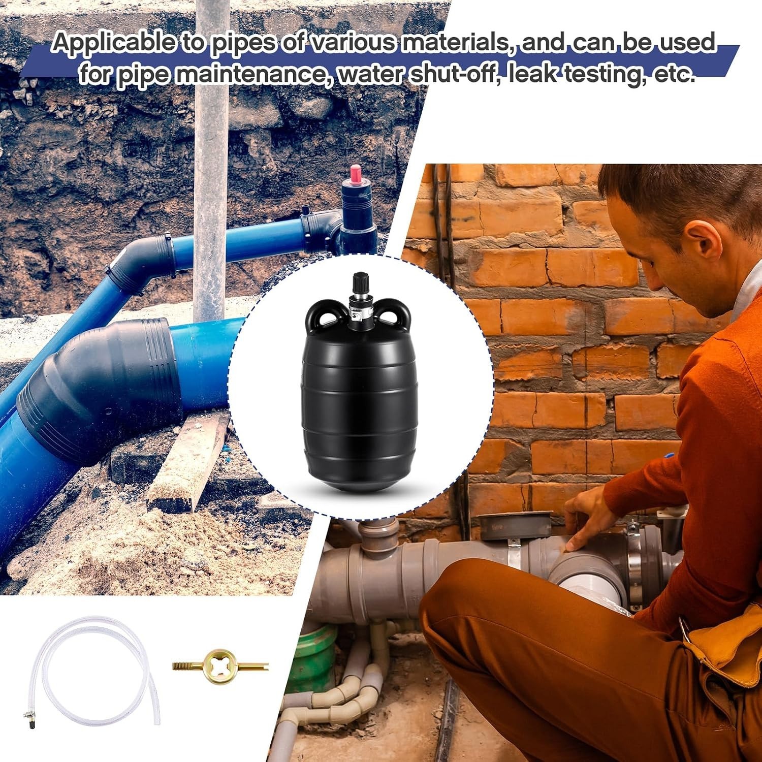 Durable 3&Prime; Inflatable Plug with Accessories for Easy Pipeline Maintenance