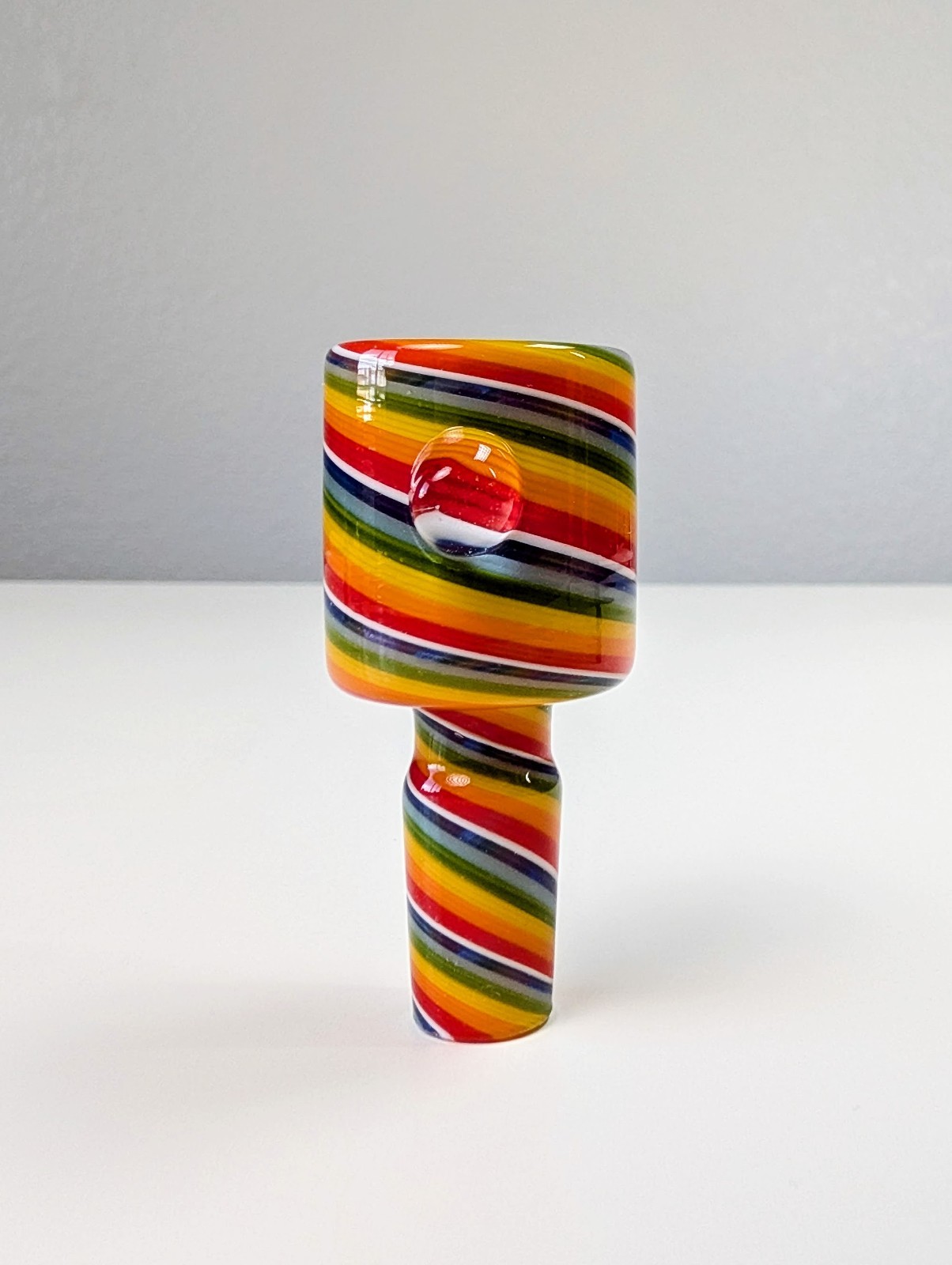 14mm Rainbow Colored Candy Twisted Premium Quality Glass Bowl Slide Bong Pipe