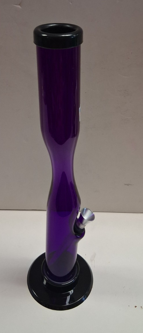 13&Prime; ACRYLIC PLASTIC STRAIGHT HOURGLASS WATER PIPE BONG HOOKAH THUMB CARB 1.5&Prime;M P
