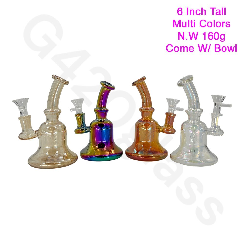 6 Inch Electroplate Tiny Ice Bong | Water Pipe Hookah Pipe