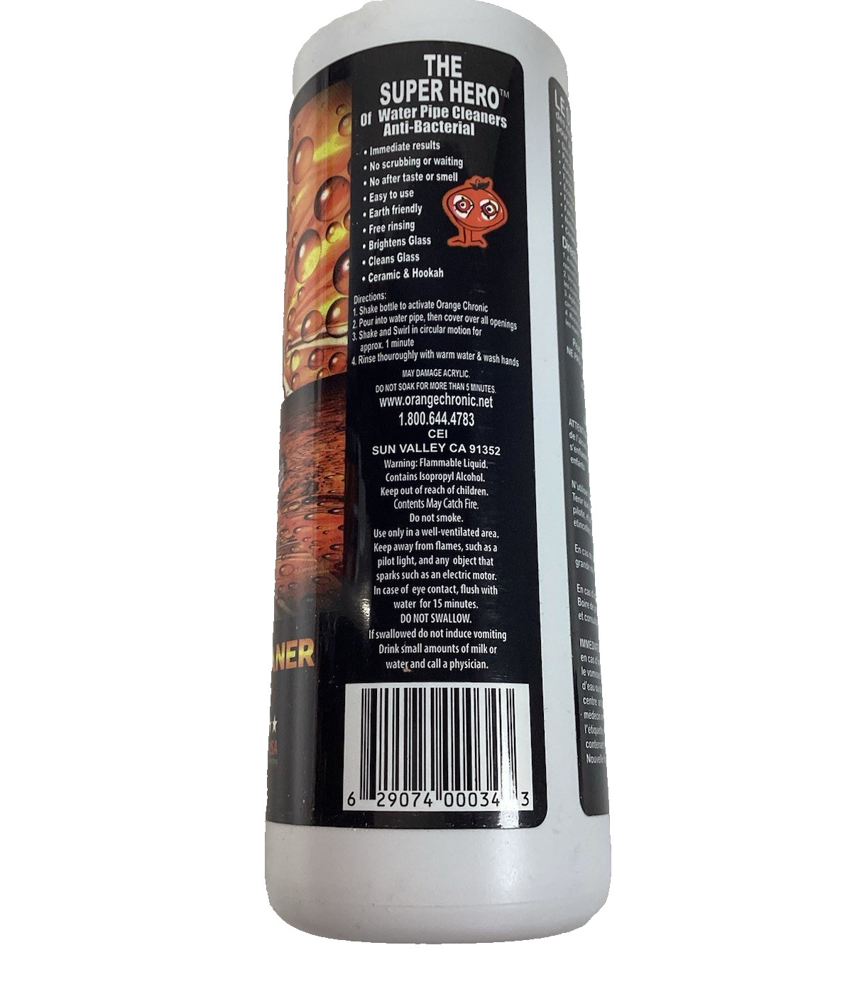 Orange Chronic Glass Bong Cleaner 16 oz Pack of 2 Bottles