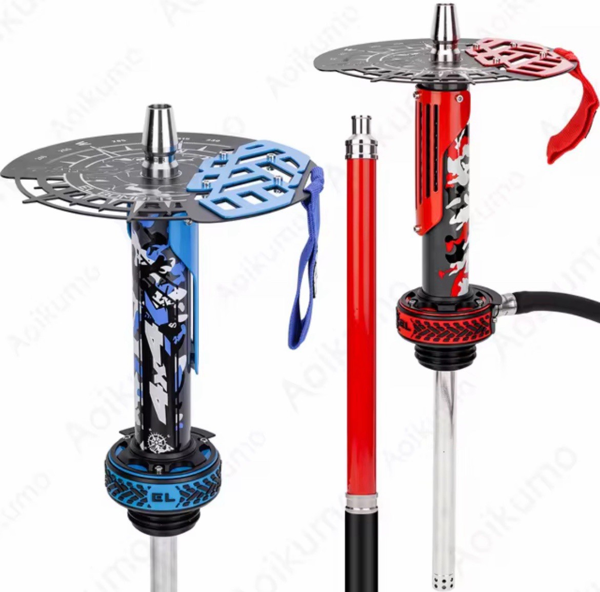 Collectible Hookah Set with Modern Camo Design, Smoke Vent, Hose Connector