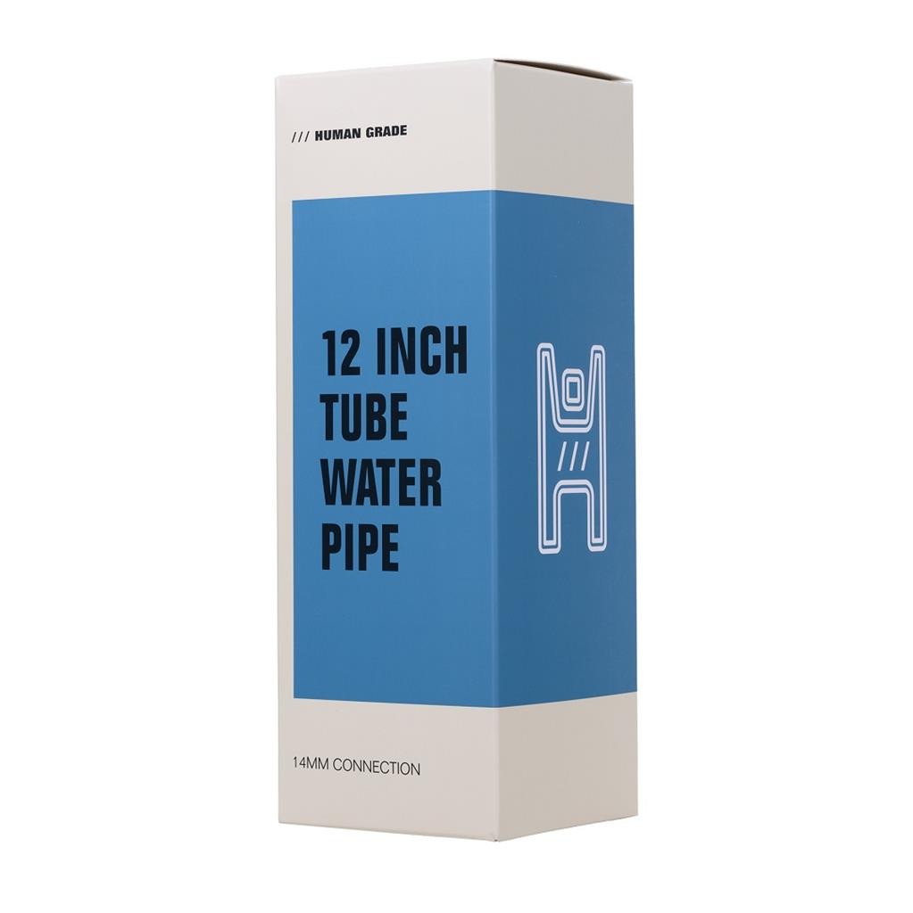 Human Grade 12&Prime; Tube Water Pipe SMOKE W FUME ACCENT Thick Boro Glass