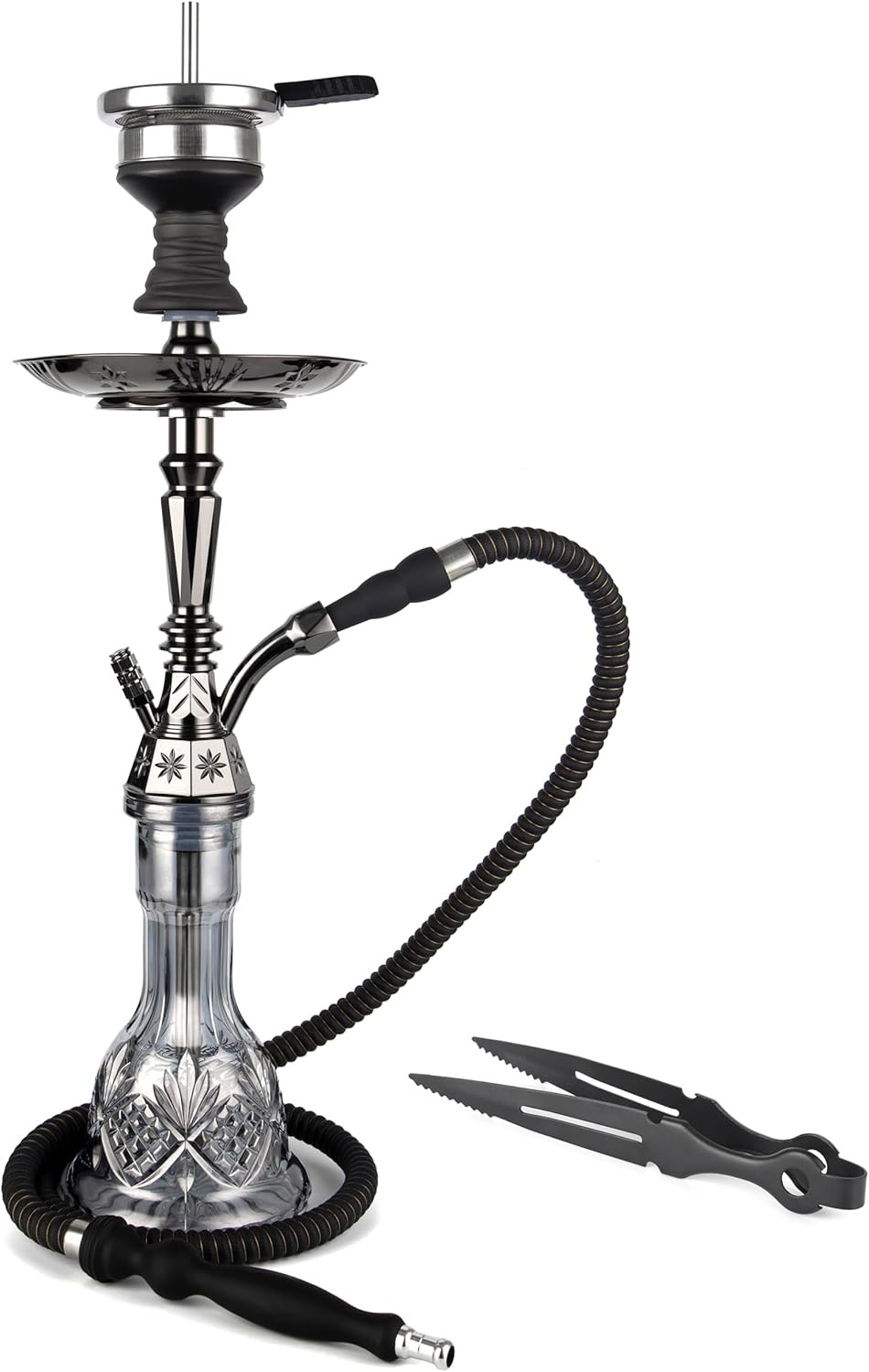 Hookah Set 25&Prime; Egyptian Style Hookah Complete Set with Everything, Shisha Access