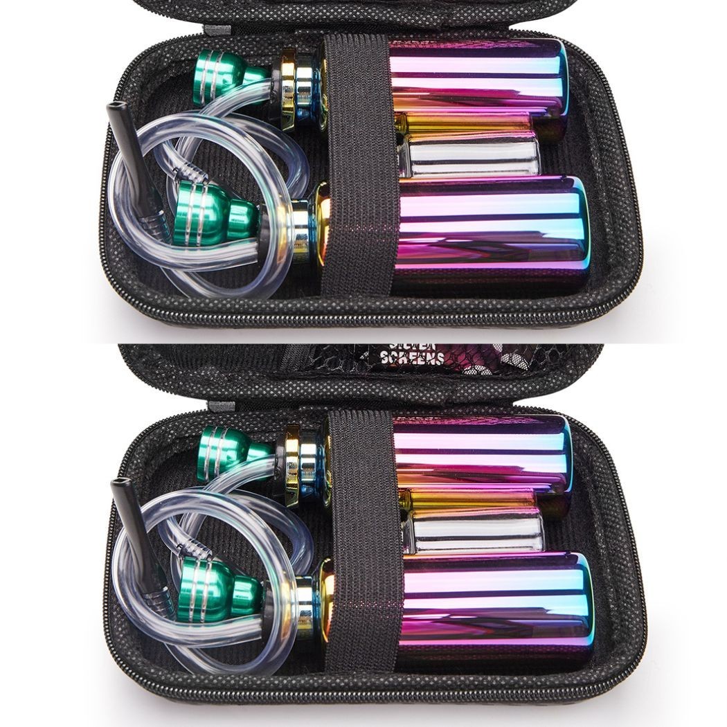 4Pc 4&Prime; Mini Small Glass Bong Water Pipes Hookah Smoking Tobacco Pipes with Box