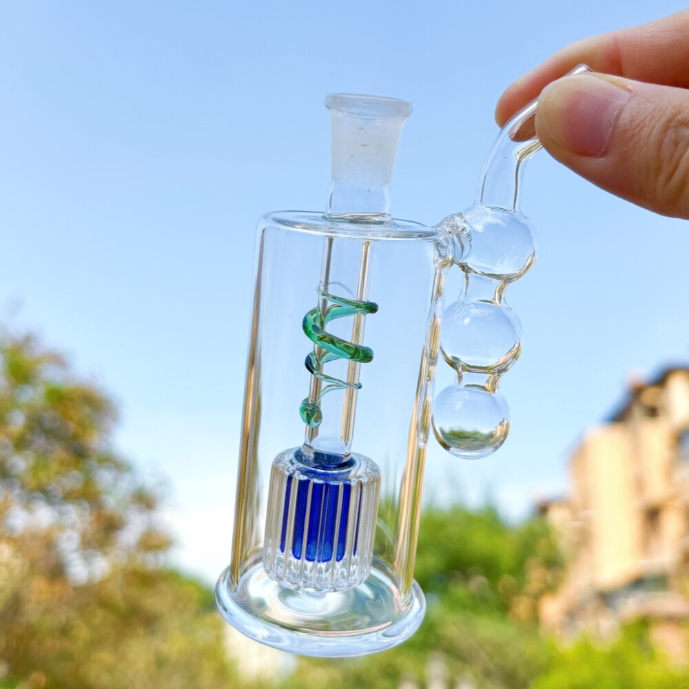 4&Prime; Mini Glass Bong Filter Pyrex Hookah Recycler Water Pipe Smoking Bubbler