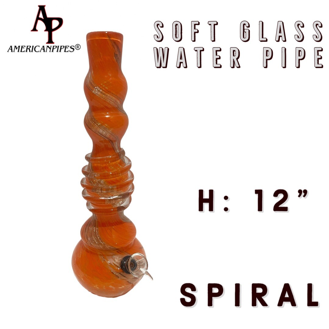 12” Spiral Water Pipe/ Heavy Soft glass Pipes By INHALE & AmericanPipes