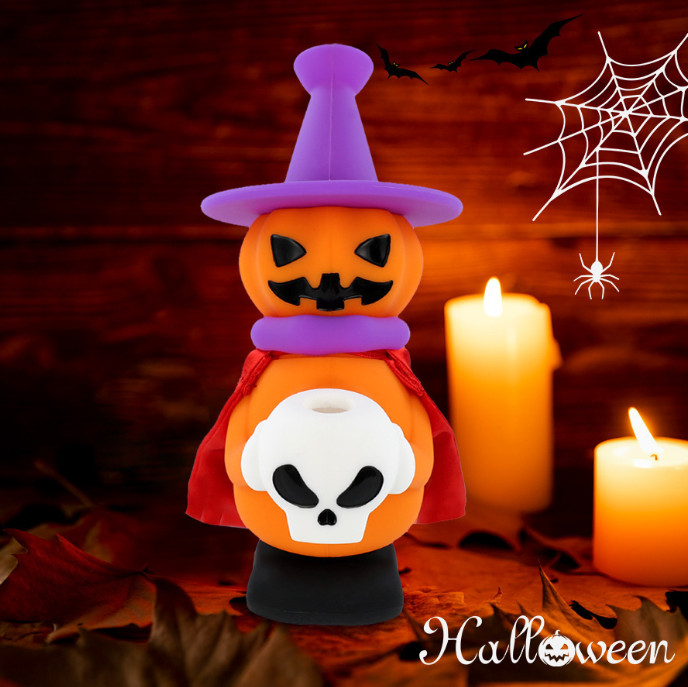 7 » Silicone Halloween Style Jack O&rsquo;Lantern Witch Water Pipe Mini Bong Hand Pipe