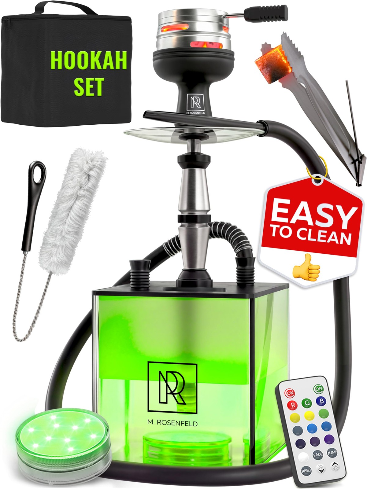 Hookah Set With Everything – YADO Square Hookahs To Go with Hookah Charcoal