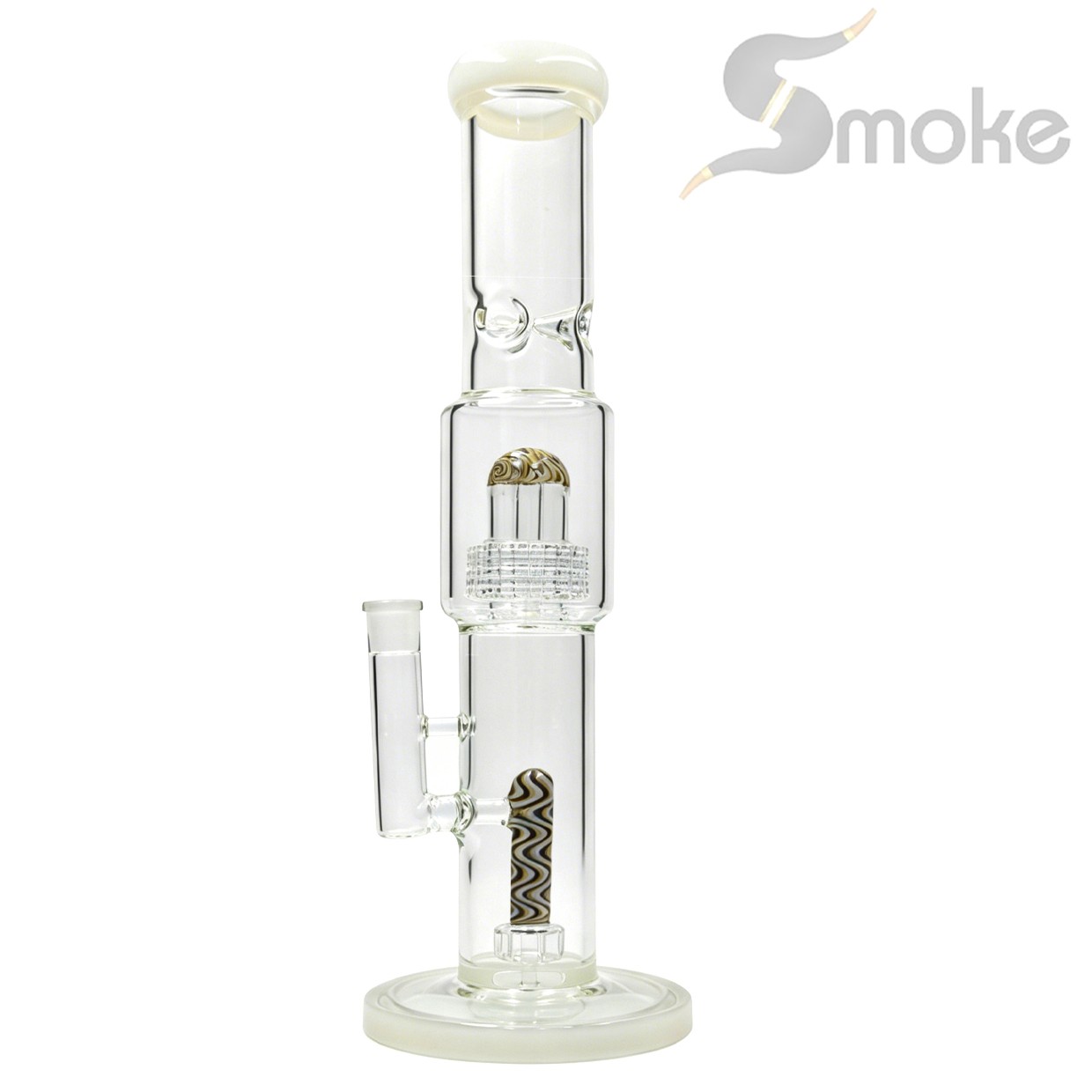 Thick (4mm) Heavy 16inch Glass Bong Water Pipes Smoking Perc Bongs Hookah & 14mm