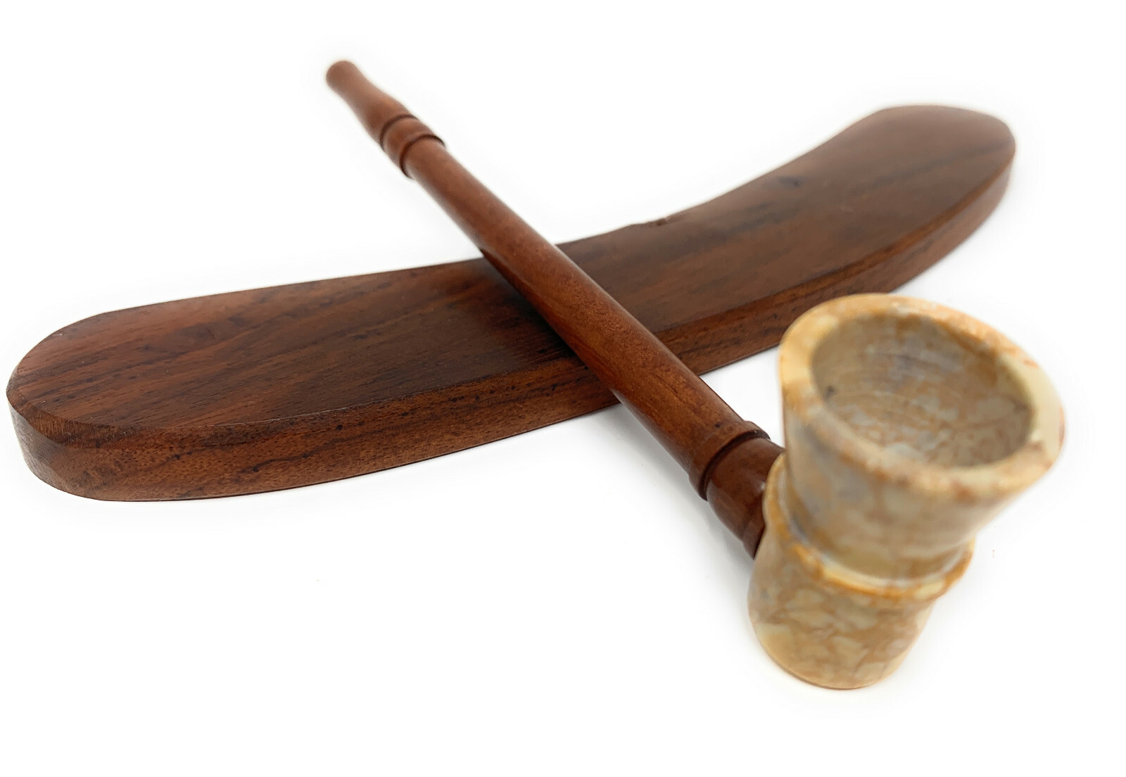 6 inch stone wood smoking churchwarden ebony wood Cone stone bowl pipe Durable