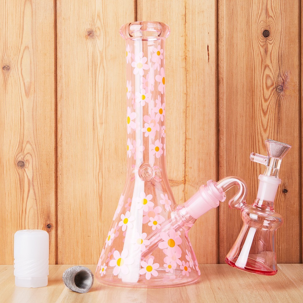 10&Prime; Glass Beaker Bong Ash Catcher Water Smoking Tobacco Pipe 14MM Bowl 10 Screen