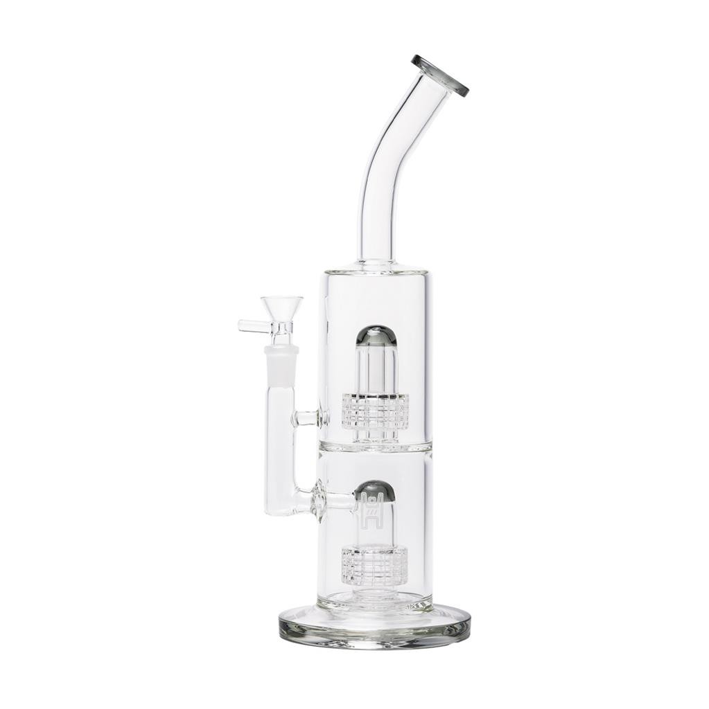 Human Grade 12&Prime; Morpheus Water Pipe SMOKE GREY Dual Matrix Percs Boro Glass