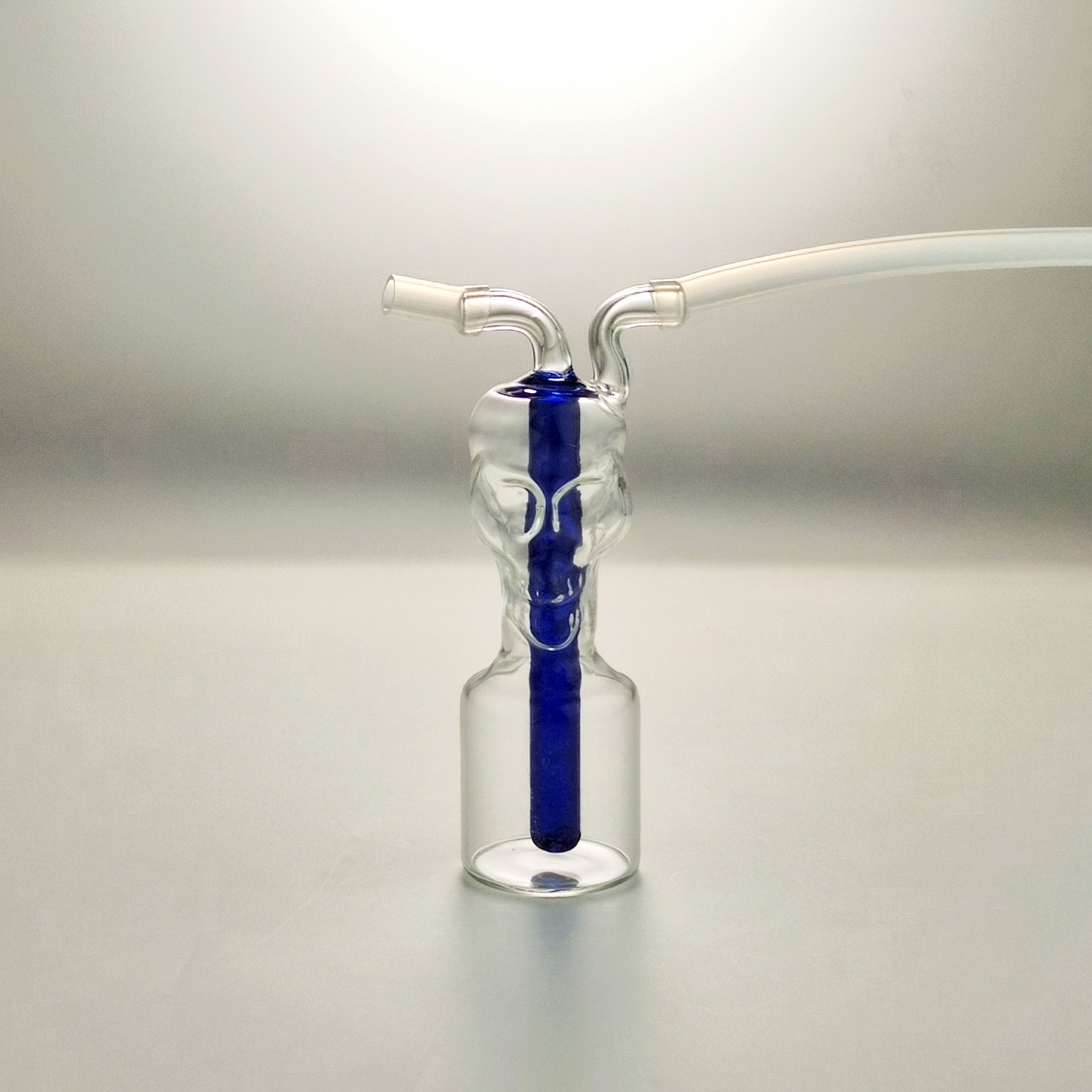 4.5&Prime; Portable Glass Bong Skull Perc Hookah Water Pipe Smoking Shisha Bubbler