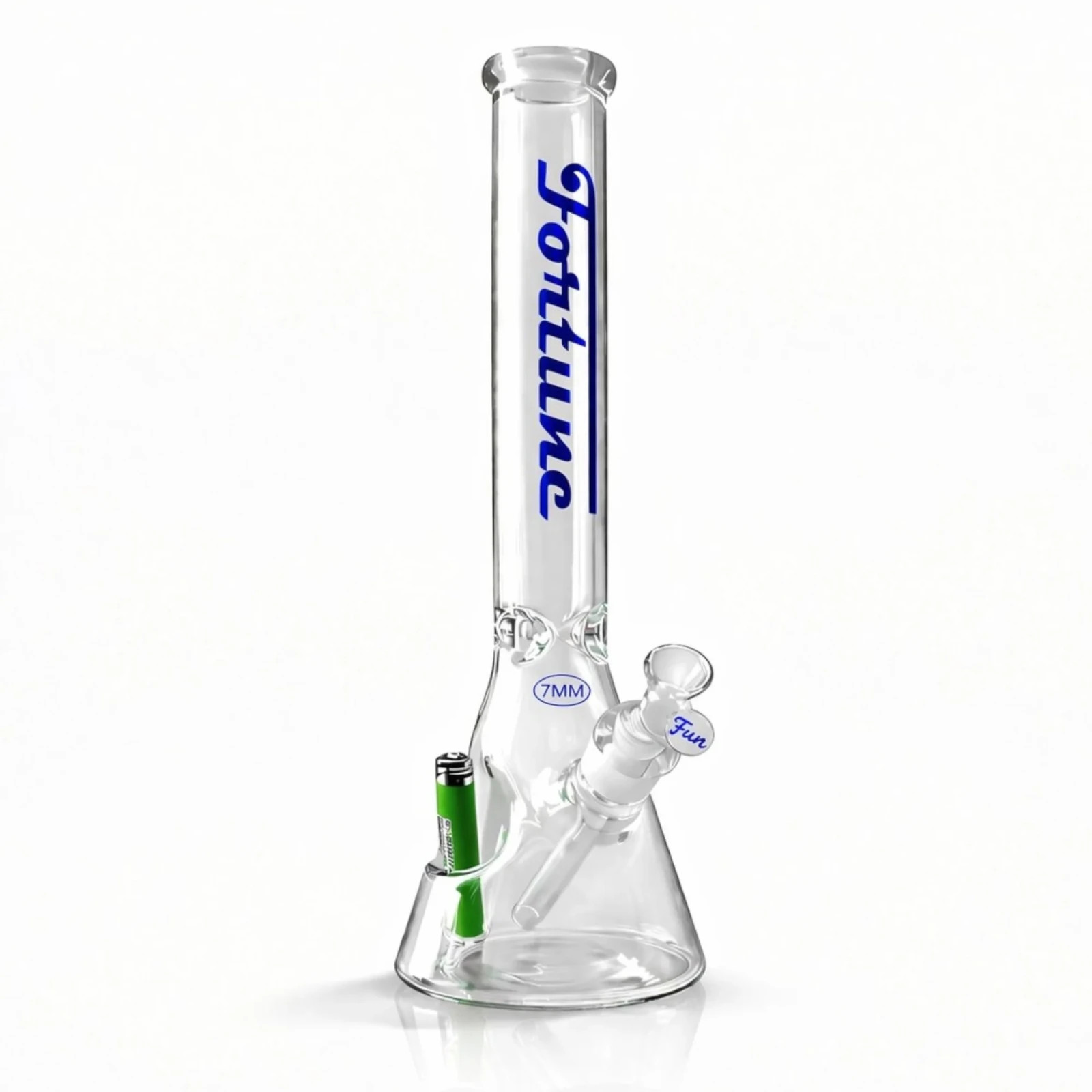 Fortune | 18&Prime; Glass Beaker Bong – 7mm Thick Water Pipe w/ Lighter Holder