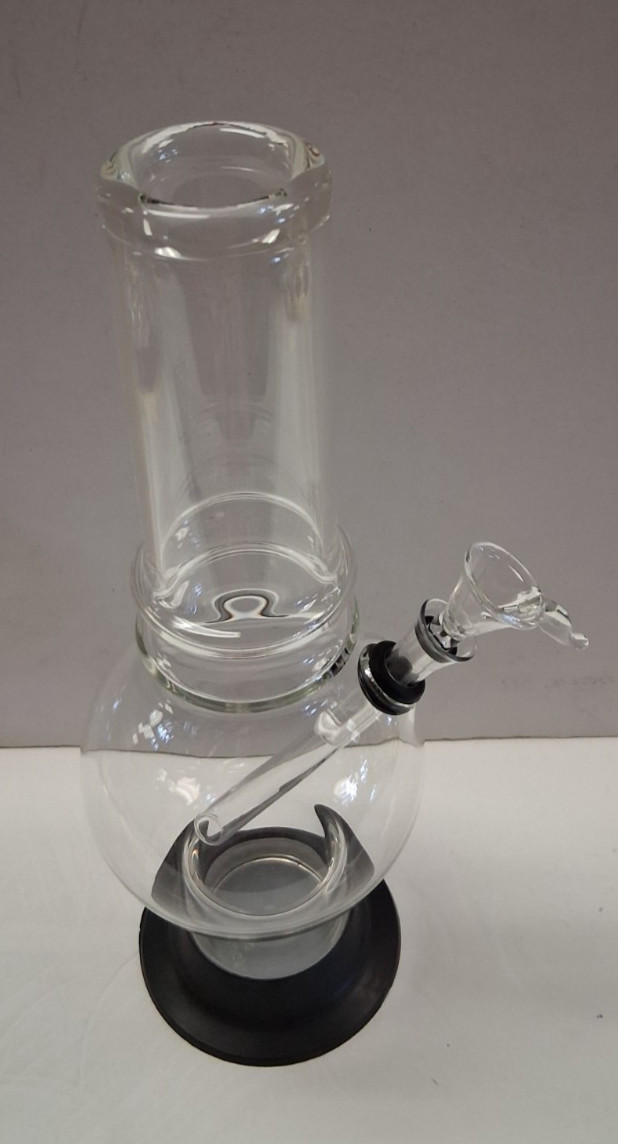 12&Prime; STRAIGHT BUBBLE NORMAL WALL GLASS WATER PIPE BONG HOOKAH PULL CARB 2&Prime;M