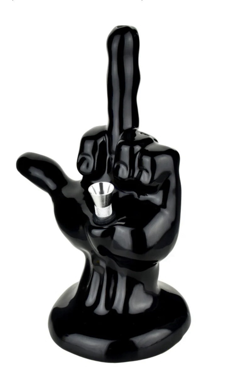 8.5” “THE BIRD” Middle Finger Hand BONG HEAVY Glass Water Pipe HOOKAH *USA*