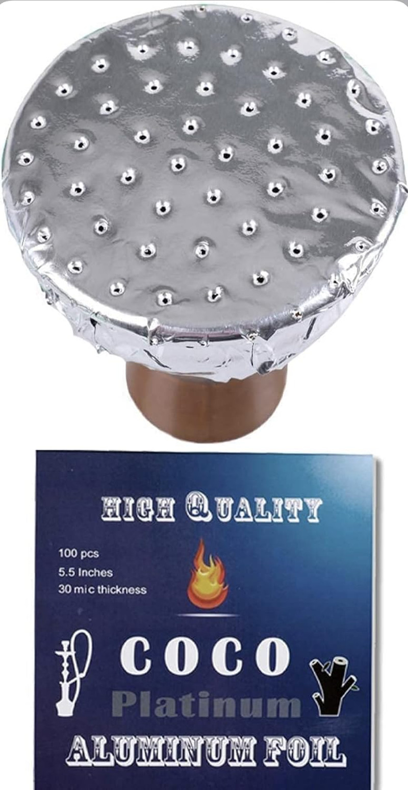Hookah Foil with Holes, Aluminum Foils Pre-Punched, Heavy Duty Aluminum Foil Cov