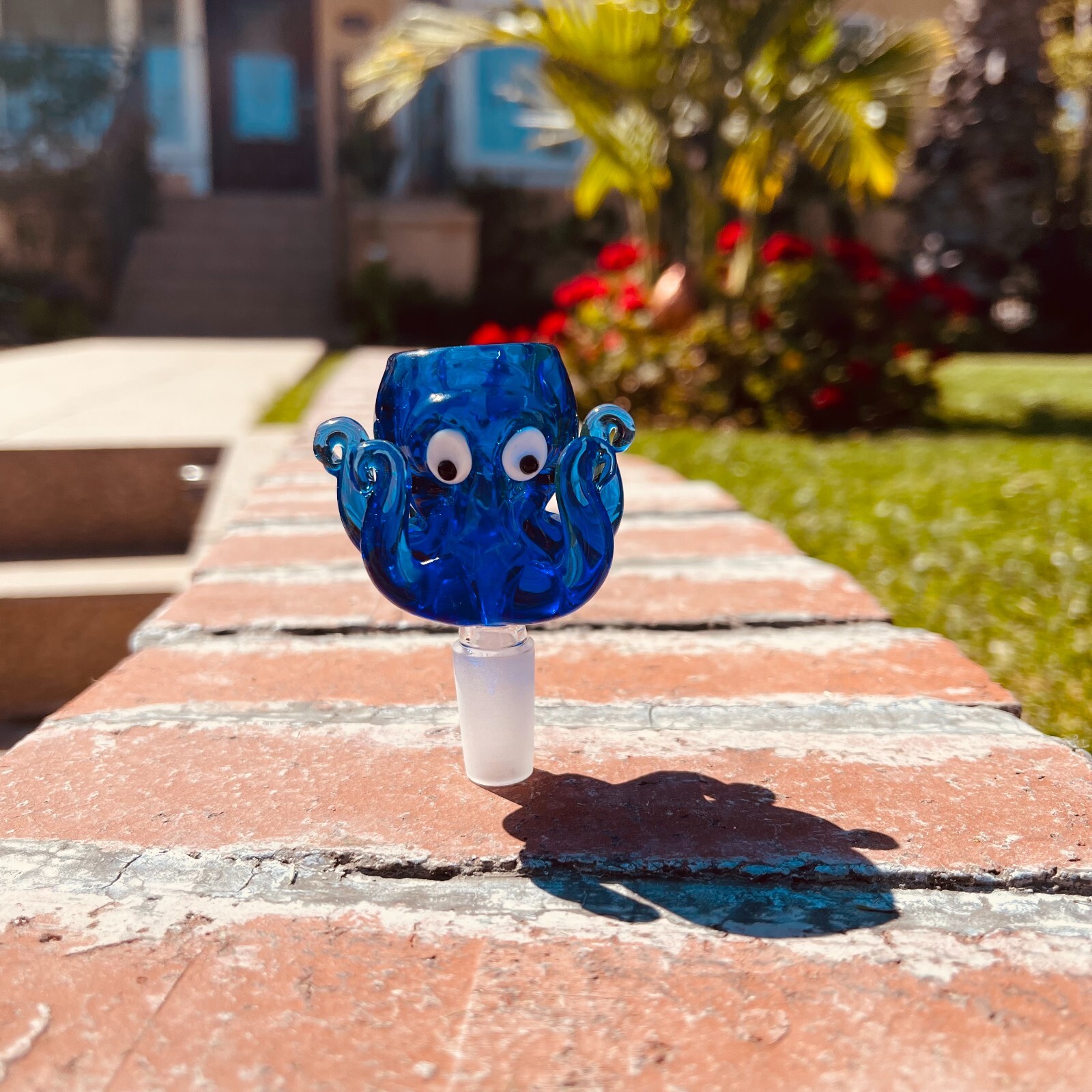 14mm Premium Blue Thick Glass Octopus Bong Bowl Head Piece Bong Bowl Holder