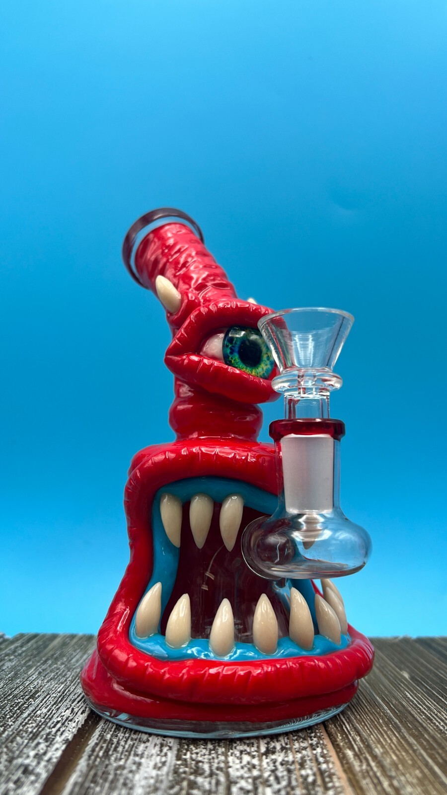 Halloween Skull 7&Prime; Premium Glass Bong Water Pipe Catcher Hookah & Bubbler