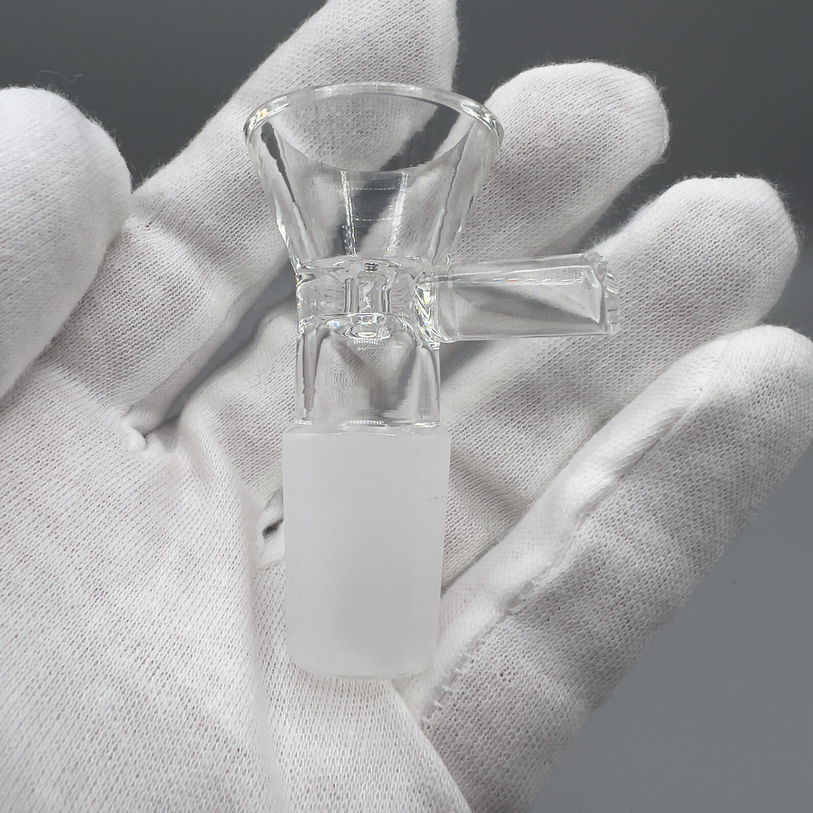 18mm Glass Slide Water Pipe Bong Funnel Bowl Hookah Head Male Piece – Clear