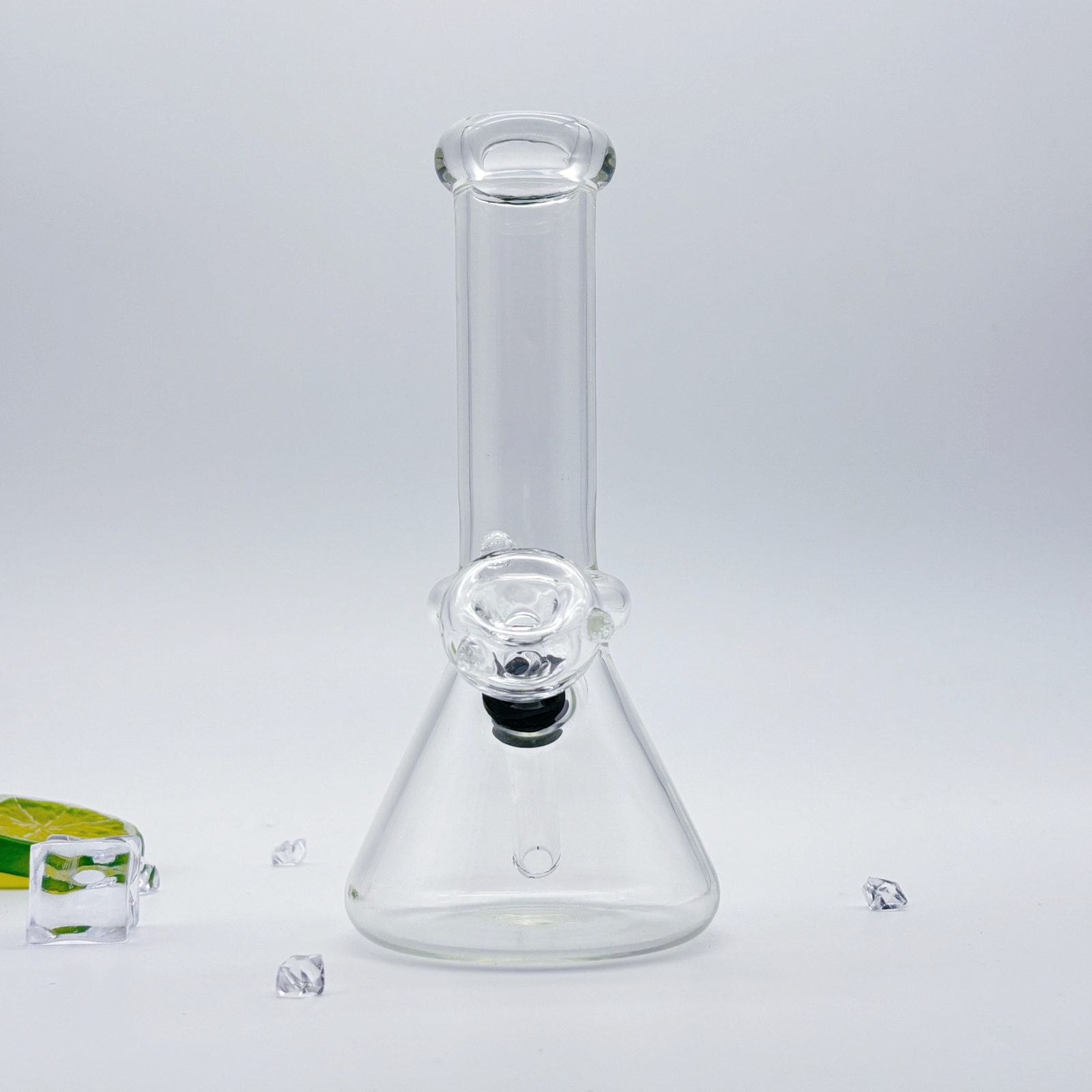Clear 6&Prime; Classic Hookah Water Pipe Bong Tobacco Smoking Beaker Base w/ Carb Hole