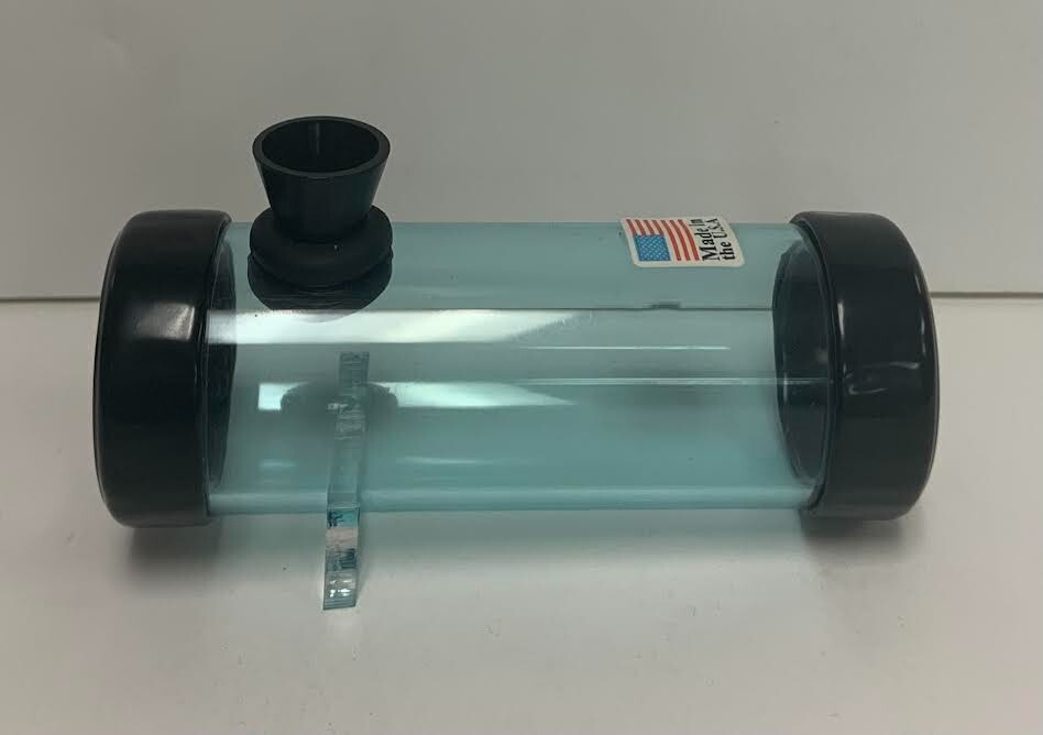 4&Prime; PLASTIC STRAIGHT ROUND HANDHELD PIPE LIGHT BLUE 1.5&Prime;M METAL BOWL