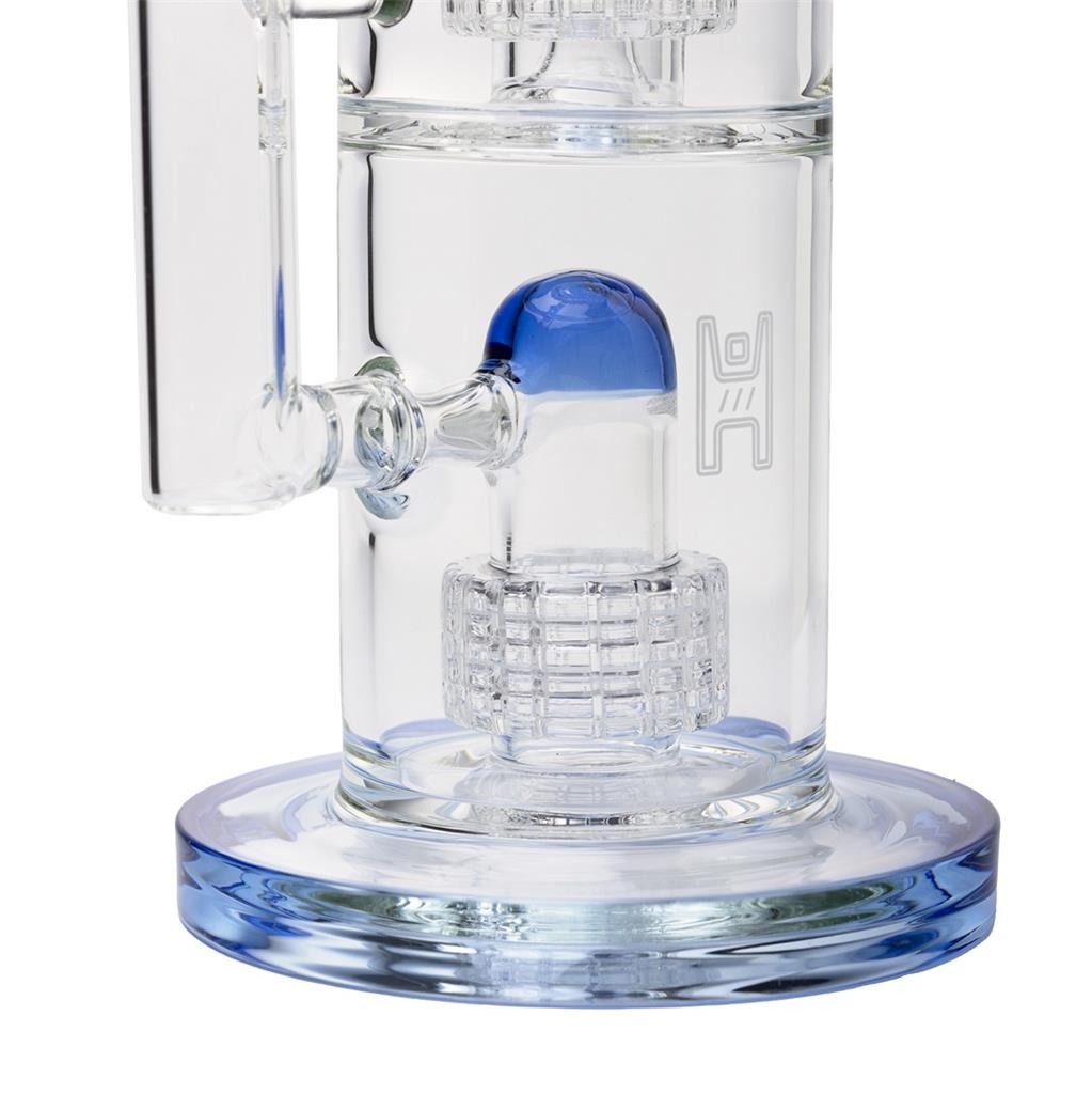 Human Grade 15.8&Prime; Trinity Water Pipe LIGHT BLUE w Triple Percs Thick Boro Glass