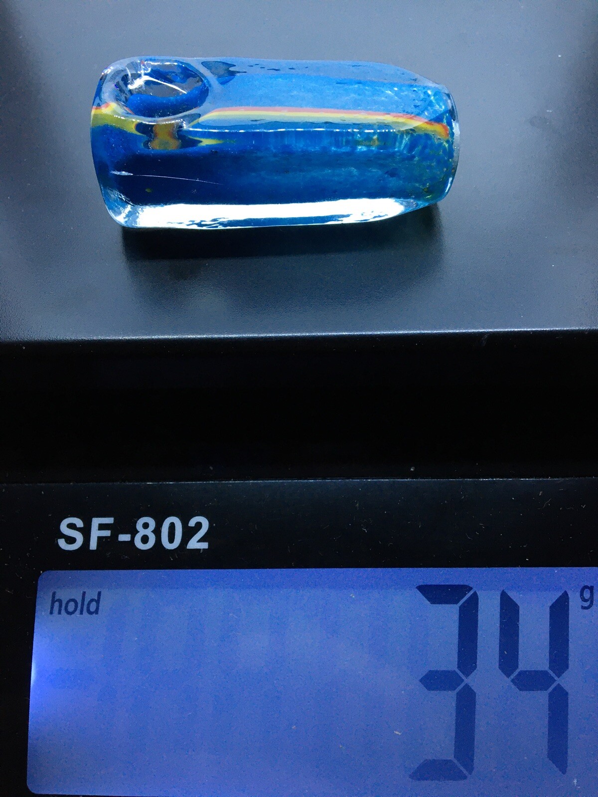 CIG PACK SQUARE POCKET HEAVY MINI USA HAND PIPE 3” CUBE TUBE BLOWN GLASS TOBACCO